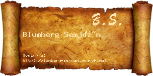 Blumberg Semjén névjegykártya